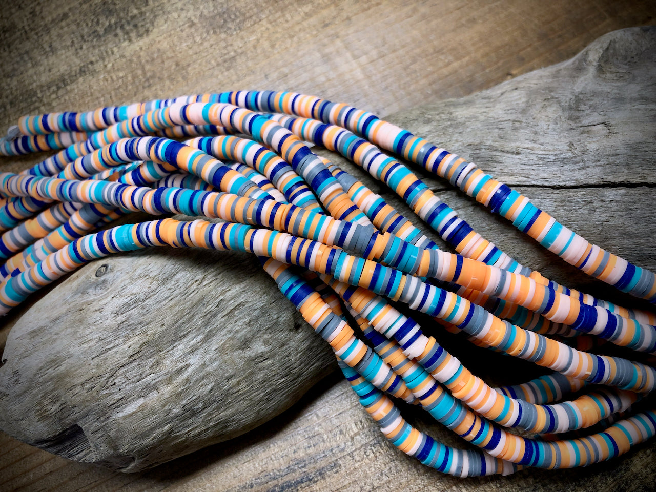 Polymer Clay Bead Strand - Mixed - 6mm Discs – Allegory Gallery